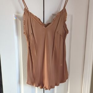 Aritzia Wilfred Ruffle Brown Camisole Top